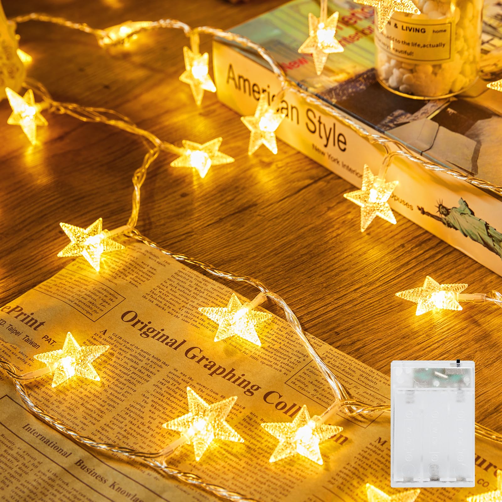 Buy Minetom Star String Lights Battery Operated - 17 ft 50 LED